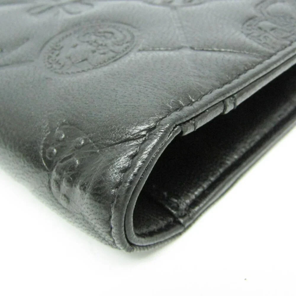CHANEL black leather